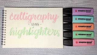 CALLIGRAPHY USING HIGHLIGHTERSTABILO Tagalogtutorial howtocalligraphy [upl. by Wolsky]