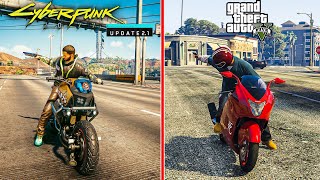 Cyberpunk 21 VS GTA 5 Attention to Detail Graphics and Physics Comparison Realistic Graphics 4K [upl. by Pelson]