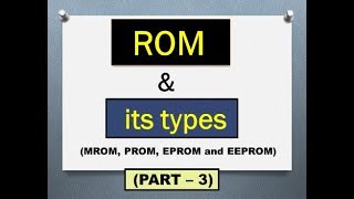 ROM amp its types  Read Only Memory  rom Kya hai in computer  PART  3  computer basics [upl. by Cheria776]