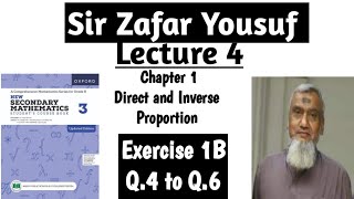 Exercise 1B Q4 to Q6  Class 8 Chapter 1 Direct and Inverse Proportion  ZAFARYOUSUFm6j [upl. by Eerdua]