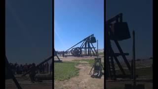 Trebuchet firing 90kg projectile over 300 meters with ease [upl. by Enajyram]