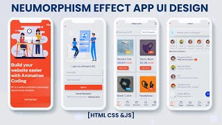 Neumorphism Effect App UI Design HTML CSS amp JS  Neumorphism Mobile App Design  Neumorphism Effect [upl. by Adehsar359]