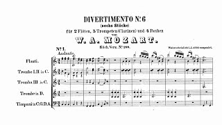 Mozart Divertimento No 6 in C major K 188240b with Score [upl. by Drahnreb]