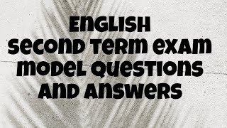 Class 3 English Second Term Exam model questions and answers Kerala syllabus [upl. by Egidio]