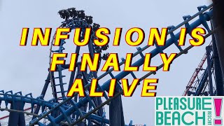 Blackpool Pleasure Beach Winter Update 010324 INFUSION TESTS [upl. by Esital]