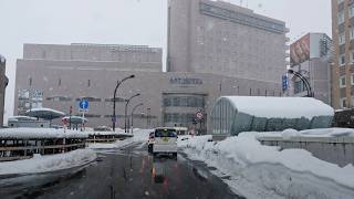 Odate  Hirosaki  Aomori Japan  Japan Snow Drive 4K [upl. by Oigimer]