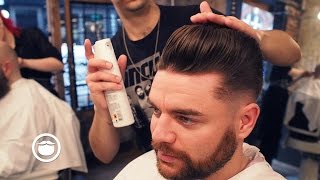 Skinfade Pompadour For a Corporate Look  Cut and Grind [upl. by Gorrian]