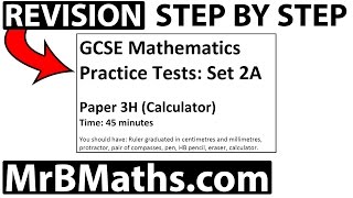 GCSE Maths 91  Edexcel Set 2A  Paper 3H Calculator  MrBMaths [upl. by Ahsito]