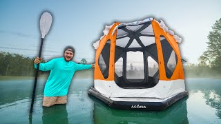 Camping In A 1000 Inflatable Floating Tent [upl. by Arda940]