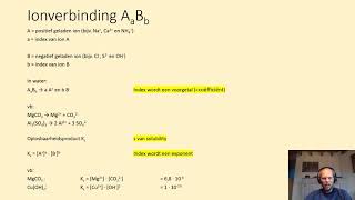 Oplosbaarheidsproduct en de oplosbaarheid van een ionverbinding inclusief voorbeeldopgave [upl. by Llenrup337]