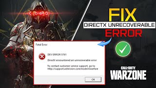 How to Fix DirectX Encountered an Unrecoverable Error in Call of Duty Warzone 30 [upl. by Norra]