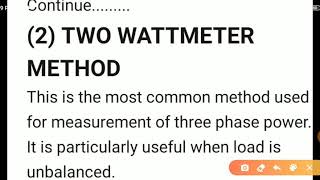 Elect Meas Lec 36 THREE PHASE POWER MEASUREMENT USING TWO WATTMETER METHOD [upl. by Gnoix]