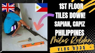 VLOG 335 TILING THE FIRST FLOOR OF A MODERN HOUSE BUILD IN THE PHILIPPINES [upl. by Robi560]