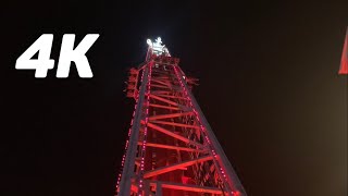 Big Shot OffRide Footage 4K 60fps NIGHT  The STRAT Stratosphere Las Vegas SampS Space Shot [upl. by Aynodal213]