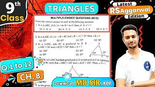 CHAPTER 8 MCQs  Triangles  Rs Aggarwal Class 9  MD Sir Class 9 [upl. by Susumu]