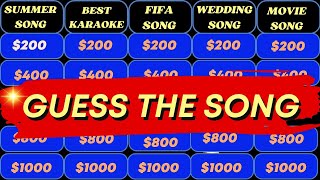 GUESS THE SONG JEOPARDY STYLE  MUSIC QUIZ  5 [upl. by Eeramit]