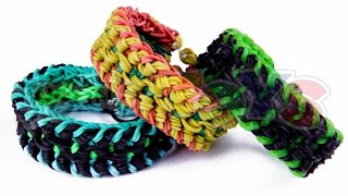 Military Bracelet  Triple Over and Under  Rainbow Loom Tutorial  Needs 2 Looms [upl. by Augy]