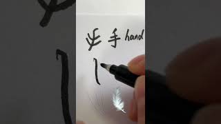 Evolution of Chinese character  手  毛 handwriting [upl. by Salangia]