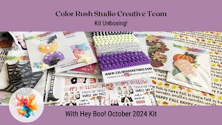 Color Rush Studio Creative Team  Unboxing the October 2024 Hey Boo Main Kit and Bold AddOn Kit [upl. by Acus]