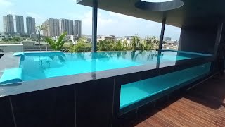 MESMERIZING SWIMMING POOL  GLASS WALL SWIMMING POOL  INFINITY POOL MOHALI  BY RELIABLE DECOR [upl. by Llirpa]