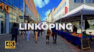 Linköping SWEDEN Walking Tour 4K HDR 60FPS [upl. by Helsa]