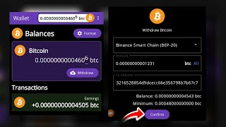 Bitcoin Mining Crypto Miner App Withdrawal  Crypto Miner App 2024  Bitcoin Mining App 2024 [upl. by Arymat]