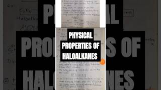 03PHYSICAL PROPERTIES OF HALOALKANESClass12th shorts [upl. by Atiniuq]