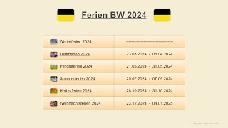 Ferien BW 2024 [upl. by Drofliw]