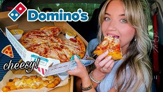 Dominos Mukbang NEW Cheesy Tots amp Pepperoni Pizza [upl. by Onailime]