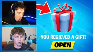 Gifting Skins to FAMOUS YOUTUBERS in Fortnite [upl. by Suoicserp]