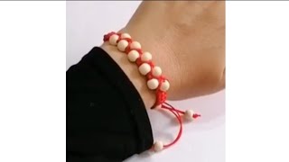 👉 TUTORIAL Pulsera de Hilo Tejida agregando Cuentas de Madera Estilo que resalta DIY [upl. by Ardnos334]