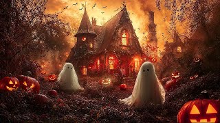 Relaxing Halloween Ambience 🎃 Haunted Autumn House 👻 Spooky Sounds Halloween Music [upl. by Amliw]