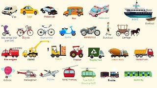 List of Vehicle Names  Types of Vehicles in English  Vehicles Vocabulary Words [upl. by Jard]