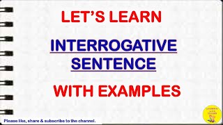 Interrogative Sentence Interrogative Sentence Examples S2LEARN [upl. by Conney861]