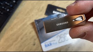 Samsung Bar Plus 256gb Flash Drive Unboxing and Speed Test [upl. by Alroy991]