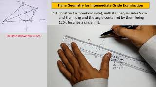 13 Inscribe a circle in a rhomboid kite  Intermediate Plane Geometry [upl. by Atelahs]