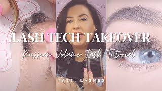 LASH TECH TAKEOVER Russian Volume Lash Tutorial Q amp A  Tatti Lashes [upl. by Hollington28]