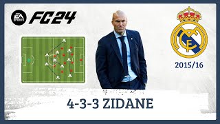 Zidane 433 Real Madrid 201516 EA FC 24 Tácticas [upl. by Alfy]