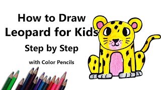 How to Draw a Leopard for Kids Step by Step  very easy [upl. by Htebezile]