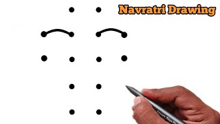 Navratri Special Drawing  How to Draw Beautiful Drawing For Navratri  Dots drawing [upl. by Menides119]