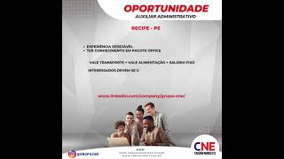 Oportunidades  Auxiliar Administrativo  Recife  PE [upl. by Fernyak]