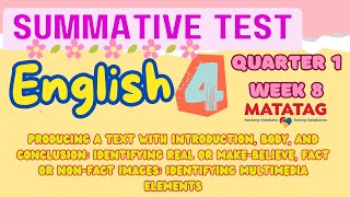 ENGLISH 4 Q1 W8 SUMMATIVE TEST [upl. by Lopes370]