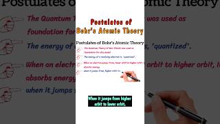 postulates of Bohrs Atomic Theory bohrmodelofatom bohrmodel chemistry shorts shortvideo viral [upl. by Spiegleman]