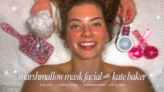 ASMR Facial on Kate Marie Baker  Marshmallow amp Pearl Mask  PRX Derm Perfexion  Pink Ice Globes [upl. by Adanar221]