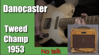 Danocaster and VINTAGE FENDER TWEED CHAMP 1953  NO TALK [upl. by Inanak]