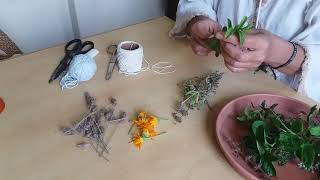 Sahumo Sahumerio natural Aromáticas Romero Tomillo Lavanda Menta Caléndula Salvia [upl. by Sidwohl]