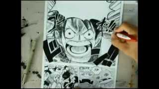 Speed drawing Luffy Haki One Piece [upl. by Modnarb]