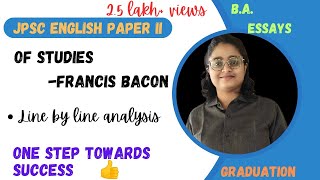 Of Studies by Francis Bacon  line by line explained in hindi amp english [upl. by Clarke]