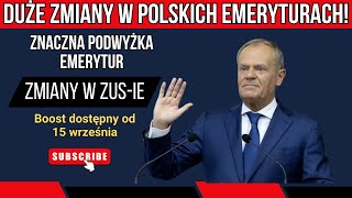 Emeryci Uwaga na duże zmiany w emeryturach zatwierdzone przez ZUS od 15 września Podwyżka wypłat [upl. by Ennahoj998]