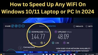 ✅How to Speed Up Any WiFi On Windows 1011 Laptop or PC In 2024 [upl. by Gillmore154]